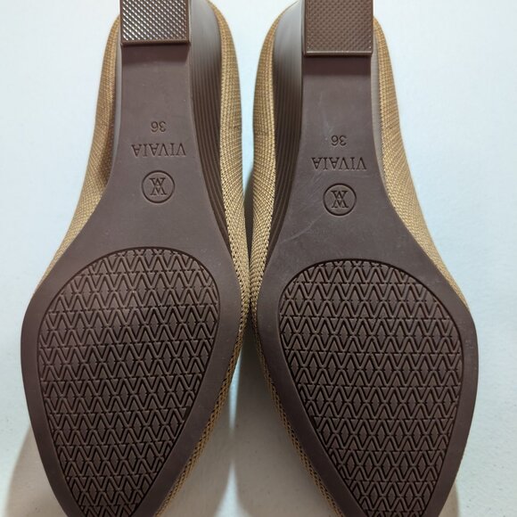 VIVAIA Aria Wedge Pointed Toe Shoes – Beige Knit – Size 36 (US 6) NWOT - Picture 2 of 4